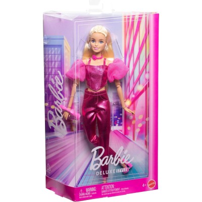 Barbie: Păpușa cu accesorii roz metalic ''Deluxe Style''