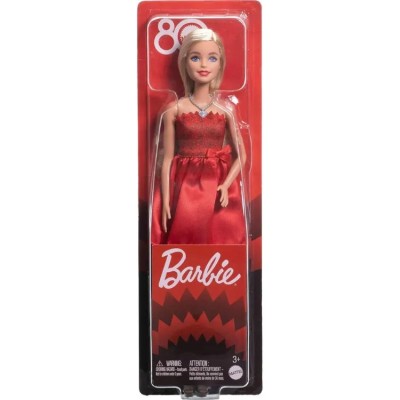 Barbie: Păpușa in rochie roșie ''80 ani Mattel''