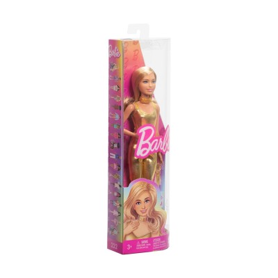 Barbie: Păpușa cu salopetă aurie și păr blond ''Fashionista''