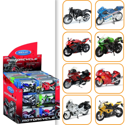 Welly 1:18 Коллекционные мотоциклы на подставке