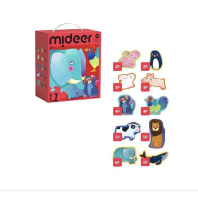 Mideer Серия пазлов “Животные” 10 в 1, уровень 1