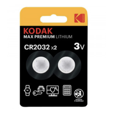 Kodak Max Premium Lithium CR2032-3V,2 pcs.блистер