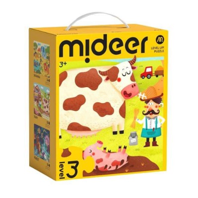 Mideer Серия пазлов “Сцены из жизни животных” 3 в 1, уровень 3