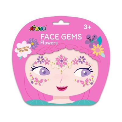 AVE Стразы самоклеящиеся для лица "Цветок"