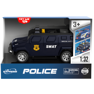 Wenyi Полицейский джип с трением, свет и звук, 1:32