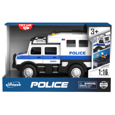 Wenyi Полицейский джип с инерцией, свет и звук, 1:16