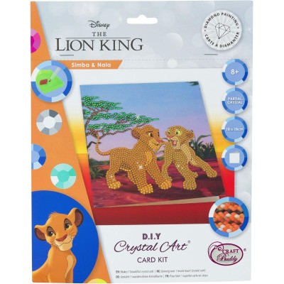 Алмазная мозаика «Симба и Нала», 18 x 18 см