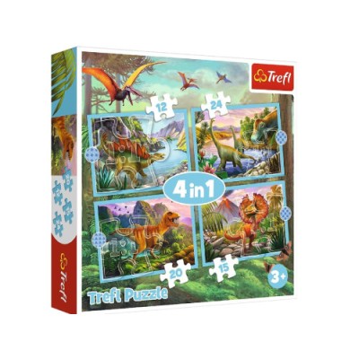 Trefl: Пазл "Динозавры" 4 в 1