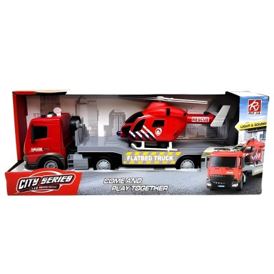 Camion cu inertie 1:18 cu elicopter