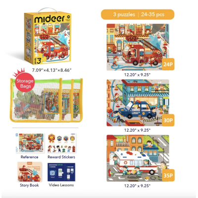 Seria de puzzle-uri,,Echipa de salvare",3 in 1,nivelul3.