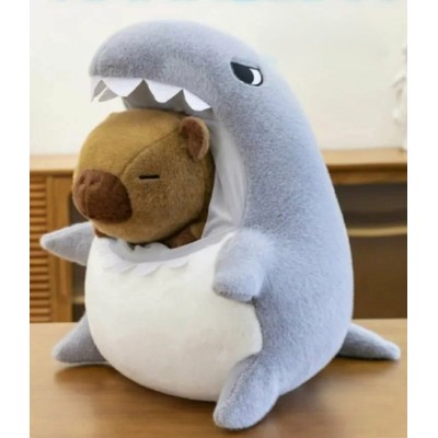 Мягкая игрушка Капибара в акуле, 30 см