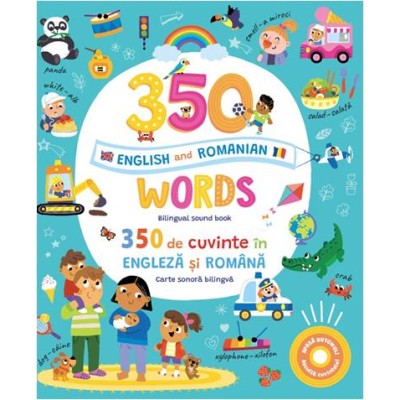 Книга "350 слов на английском и румынском" (рум.)