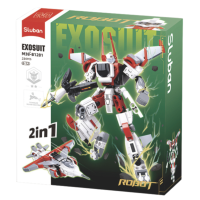 Set de constructie,,Avion de vanatoare cu reactie 2 in 1",234 elem.