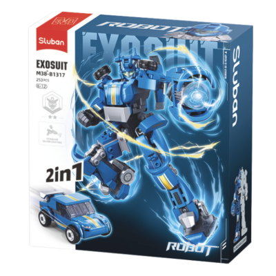 Set de constructie,,Robot-masina sport 2 in 1",253 elem.